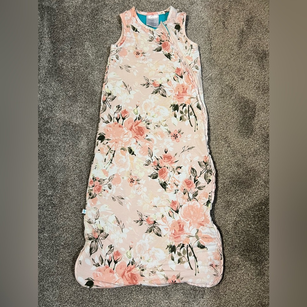 Posh Peanut 1 TOG Sleeveless Ruffled Sleep Sack, Vintage Pink Rose 6-18 months